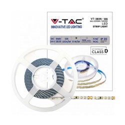 STRISCIA LED VT-2835 137LMM 24V STRIP 5MT 8WMT BIANCO FREDDO 6500K IP20 212595